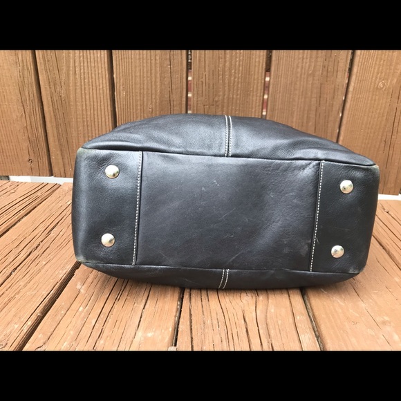 Coach Large Black Leather Tote - Picture 3 of 5